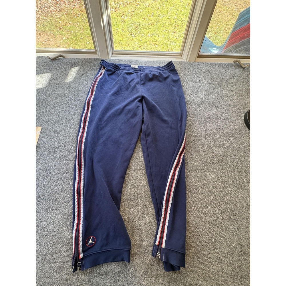 VTG Jordan Brand Track Pants Mens XL Navy Side Zip Warm Up Stripe Jumpman